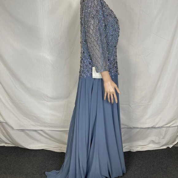 NEW MARSONI Women’s Beaded Gown Blue Size 16 - Picture 7 of 7